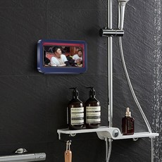 벽부착 방수 핸드폰 거치대 욕실 주방 360도회전dao3+9xnw, 화이트