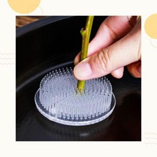 꽃꽂이 침봉 생화 수반 고정용 흡착식 원형 원예 도구, 1cl3 투명