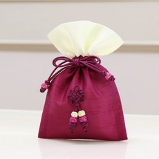 다채수 전통 복주머니 선물 세뱃돈 답례품 주머니 전통공예품, 10개, 와인색