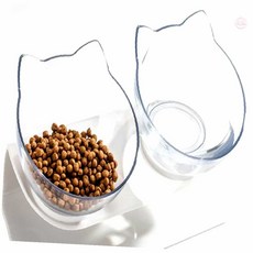 온지니아 강아지식기 고양이 더블식기 투명