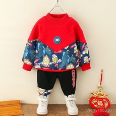 男童奧特曼套裝 賽羅發光加絨衛衣衛褲套裝 春秋兒童拜年服