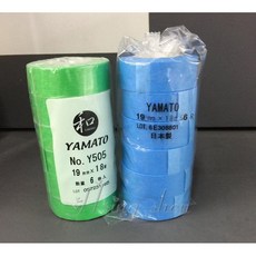 【新盛油漆行】遮蔽膠帶 和紙膠帶 日本製 烤漆 噴漆 油漆 水泥漆 乳膠漆 窗框 門窗 門片 踢腳板, 1個, 綠色6入裝(19mm*18m 6入裝/卷