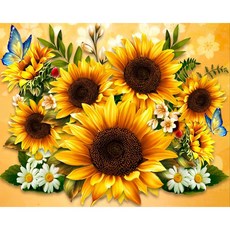 [듀얼라이프] 7개의 태양과 나비 - 캔버스형 40x50 보석십자수 DIY 취미 다이아몬드 페인팅, 1개, 큐빅