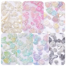 가을여름 데코덴파츠 비즈공예 비즈재료 세트 탑꾸파츠 탑로더 꾸미기 30g, 1개, 레인보우