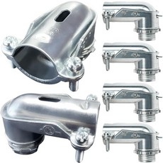 Tewloss 6 PCS 90 스퀴즈 커넥터 ACMC플렉스 38 90도 엘보우 케이블 유연한 금속 도관 피팅 아연 다이캐스트 UL 인증, 3/8in