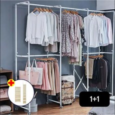 까사마루 키다리행거 1+1세트+린넨수납함 2종세트, 화이트, 화이트, 2개