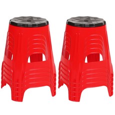 지오리빙 플라스틱 회전의자 10p, 10개, 레드