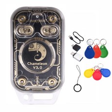 카멜레온 V3.0 RFID 스마트 카드 에뮬레이터 스마트 칩 리더 + 10XUID 키체인 NFC 읽기 작가 125K 13.56M ID IC 태그 복사기, 투명한 껍질