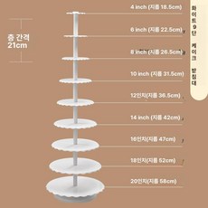 플라스틱 생일 케이크 받침대 단일 기둥 결혼식 트레이, 21cm 9단 4 12 14 16 18 20인치