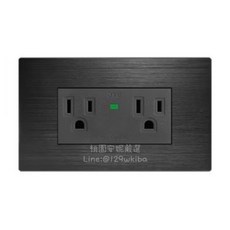 JYE中一 摩登黑-NE接地雙插座蓋板組 JY-M51236NE-MRB, 1個