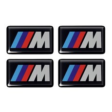 스티어링 휠 자체 접착 엠블럼 스티커 데칼 bmw 호환 M 휠용 림 19x11mm 4 개, [01] Colorful, 1) 색상ful