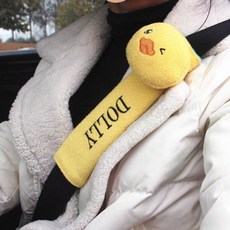 오리 차량벨트 쿠션 캐릭터 앞좌석 안전벨트 클립 커버 32650PC 1(EA), 오리 00127WT