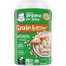 Gerber 1st Foods 유기농 오트밀 단일 곡물 시리얼 227g(8oz), Gerber1stFoods유기농오트밀단일곡물시리얼227, 227g, 1개