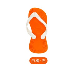 小媽咪團購趣 SmilyMia 柔軟材質舒緩長牙不適 寶寶安心啃咬玩具, 人字拖固齒器_白橘拖(右腳)_450, 1個