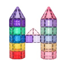 StarMag Tiles 孩童磁力積木玩具 108入, 柔和的顏色