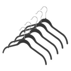 Whitmor 플록 드레스/셔츠 행거 5개 세트 블랙