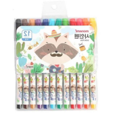 밑줄펜 TBZ 너구리 12색 사인펜 블루 꾸미기펜 학용품 밑줄 79000EA 1EA, 본상품