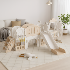 실내 놀이터 유아 미끄럼틀 정글짐 가정용 놀이시설 best, B.베이지 풀옵션, 1개