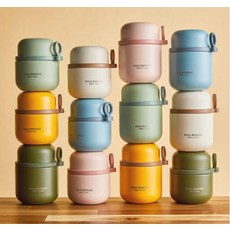 오슬로 이유식 스텐 보온도시락통 미니 유아 어린이 초등 아기 죽통 일체형 푸드자300ml, 1개, 300ml, 핑크