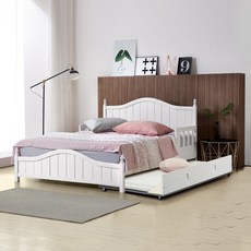 로렌 원목 3인용 퀸 이단 슬라이딩 초등학생 패밀리 어린이 침대 (워시), 단품