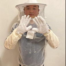 防蜂服全套透氣型蜜蜂衣服 防蜂帽 養蜂專用, 1個, 套餐 普通透氣空調衣+羊皮手套