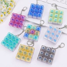 LED 키보드 키링 9구 딸깍이 키캡 키링, 초록, 1개