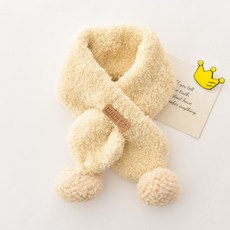 목도리 겨울 보온 머플러 남아 여아 귀여운 쿠션 넥워머, 베이지