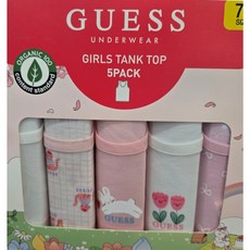 GUESS 아동 런닝 5매 게스 여아동 나시런닝 오가닉 여아 런닝세트 65-85