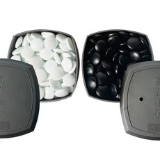 인효 장석 바둑알 대 20mm (판 미포함) 플라스틱 케이스 흑돌 백돌, 1개