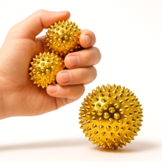 파넥시 혈점 자극 시원한 휴대용 자석 지압볼, 황금, 2개