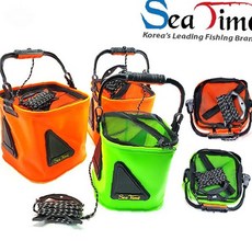 활동용 보관함 접이식 물통 청소 20L 캠핑 낚시 세차 야외 사각 수납 휴대용, 1개, 씨타임 EVA 두레박20L 그린