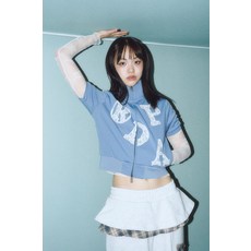 프렌다 PRDA BIG PATCH LACE 저지 집업 자켓 ASH 블루