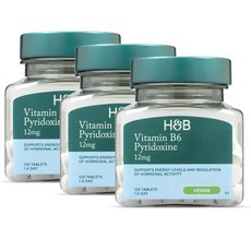 홀랜드앤바렛 비타민 B6 + 피리독신 50mg Holland & Barrett Vitamin B6 + Pyridoxine, 3개, 120정