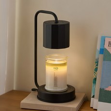 에인디 모던 큐브 캔들워머 소이캔들 천연 향초 370g세트, 일반 블랙, 레드로즈