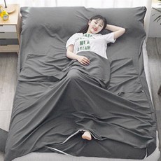 여행용 캠핑 침낭라이너(160x210cm) (그레이), 회색, 1개