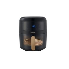 MATRIC 料理魔方4.5L玻璃容器氣炸鍋，大容量高硼矽玻璃，LED觸控八種行程選擇, 黑色, MG-DV4508BM