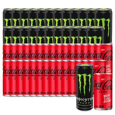 몬스터 에너지 그린 355ml 24캔+코카콜라제로 190ml 30캔, 30개입