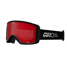 Giro Sagen 성인용 스노우 고글 - 울트라 블랙/옐로우 렌즈가 있는 레드 플로우 스트랩 212470, 블랙 스택 - 앰버 스칼렛