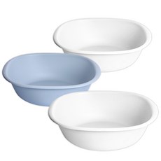 긱보드 베이직 사각 세면 대야 L 3P 세트, 화이트+스카이블루, 1개