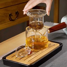 혜문잡화상점 내열유리 차포트 400ml 티포트 우드 티주전자 티팟 찻주전자
