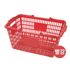 쇼핑바구니 마트바구니 플라스틱 장바구니, XL (빨강), 2개