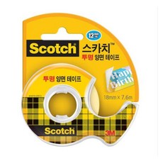 3M 스카치 투명 양면 테이프 237D 18mm 7.6m, 1개