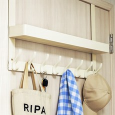 앤아일즈 무타공 낮고 긴 도어행거 16구 선반형 낮은 선반, 아이보리