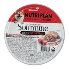동원뉴트리플랜 1세 이상 강아지 소프트뮨 화식사료, 닭+참치, 100g, 18개