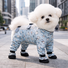 더제이안나 애견 산책 강아지방수신발 강아지일체형신발, 1개, 블루