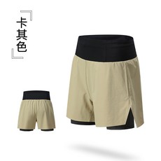 越野跑短褲 男女同款 假兩件設計 防走光 透氣快乾 戶外運動 馬拉松競速 夏季短褲