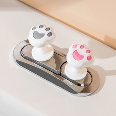 馬桶蓋掀開器 可愛貓爪造型防髒浴室小物, 猫爪按压器【2个装 粉+灰】