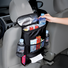 汽車椅背置物冰包 多功能車用保溫收納袋 大容量汽車座椅後背儲物保冷保溫, 1個, 黑色