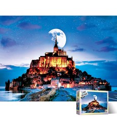 퍼즐라이프 프랑스 몽생미셸 풍경 알록 1000피스 직소퍼즐액자 AL3002, 퍼즐만, 1개