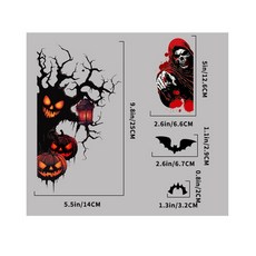 萬聖節恐怖窗貼 幽靈南瓜蝙蝠 靜電玻璃貼紙 門窗裝飾 派對商場酒吧佈置, BQ523
